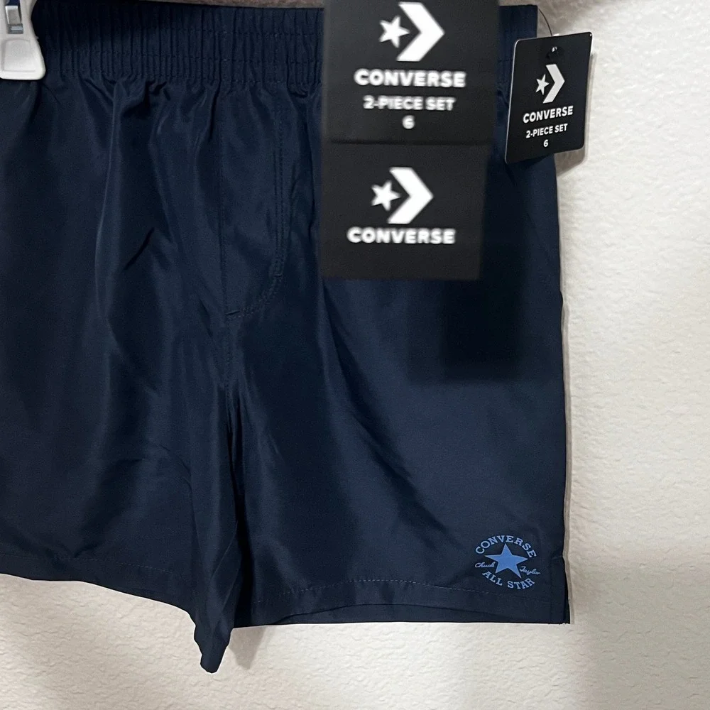 Converse Boys 2-Piece Set T-Shirt & Shorts Outfit Blue‎ Navy Size 6 MSRP $32